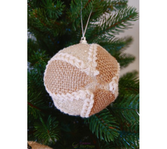 Новогодние шары золотые с декором  Ø80мм, цена за набор 3 шт (SH245)